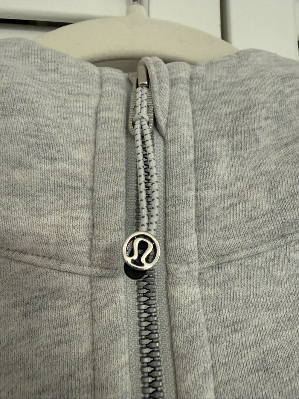Lululemon Scuba Oversized Half-Zip Cropped Hoodie Heathered Light Grey M/L - Picture 6 of 8